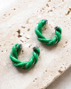 Обеци Knot green